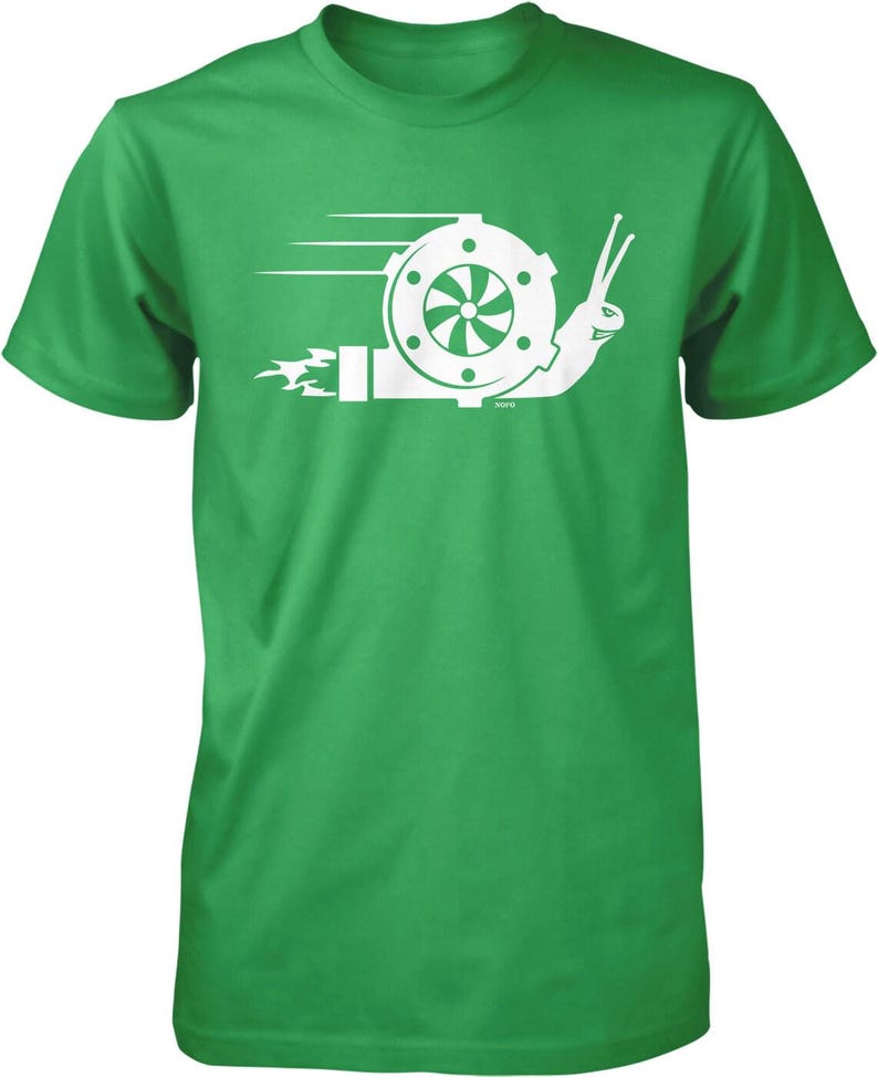 Turbo Snail T-Shirt: Racing Style Graphic (Men's Sizes S-XXL), NOFO_01708 Irish Green