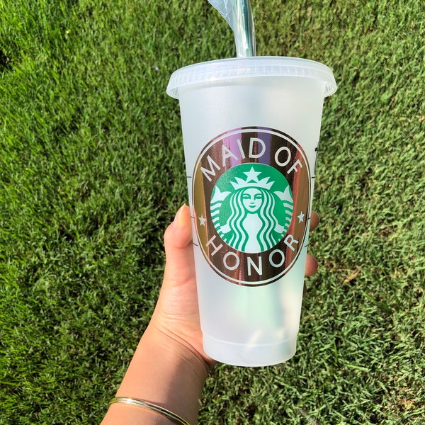 Custom Starbucks Tumbler Cup - With Straw and Decal- Coffee Cup, Personalized Tumbler - Gift for Friend - Wedding Gift - Teacher Gift