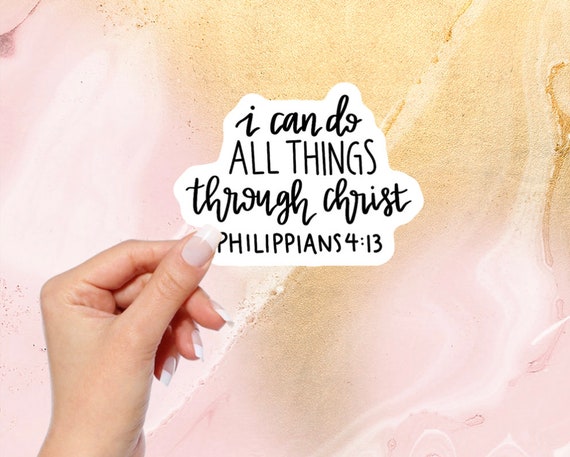 Philippians 4:13 Laptop Sticker Bottle Macbook Decal Style 269616