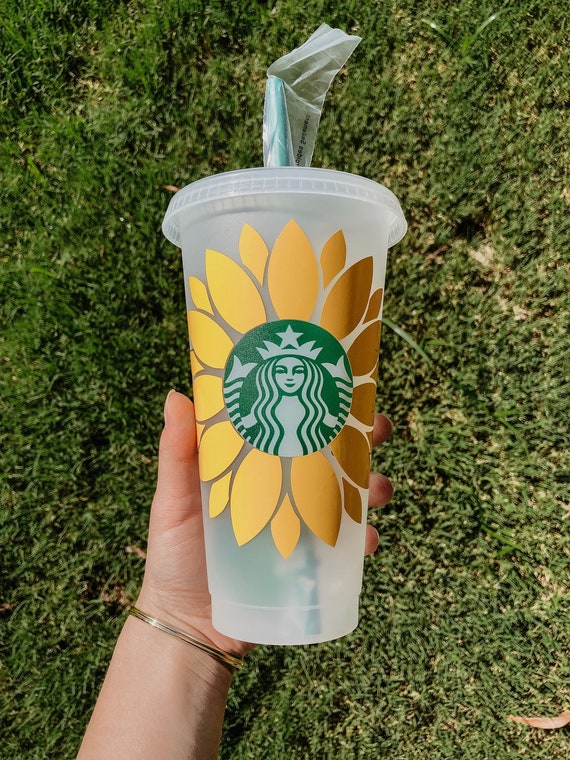Download Sunflower Starbucks Tumbler Cup With Straw and Decal ...