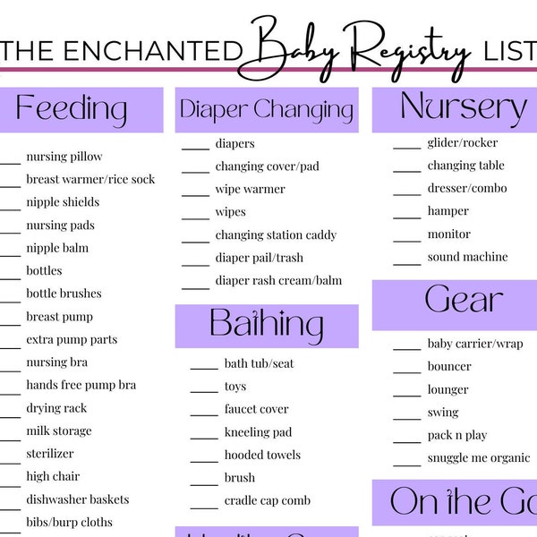 The Official Enchanted Baby Registry Checklist