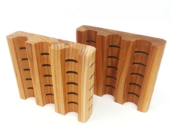 Cedar Wood Soap Dishes, Bulk Set of 12, Natural, Individually Wrapped, Displays for Soaps, Lip Balm, Craft Booths, Organization or Resale