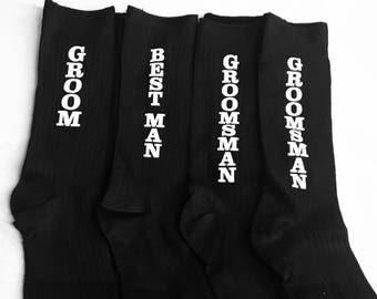 Set of 13 Groomsmen Socks. Printed Wedding Socks  Socks for Groom.