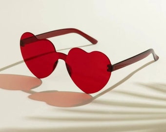 Red Heart Sunglasses - Red heart Shaped Lens Sunglasses - Heart Shaped Lens Sunglasses