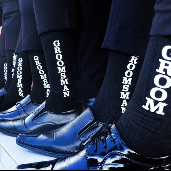 Printed Groomsmen Socks for Wedding - Fun Printed Groomsman Socks - Groomsman Gifts - Best Groomsmen Gift - Fun Groomsman Socks