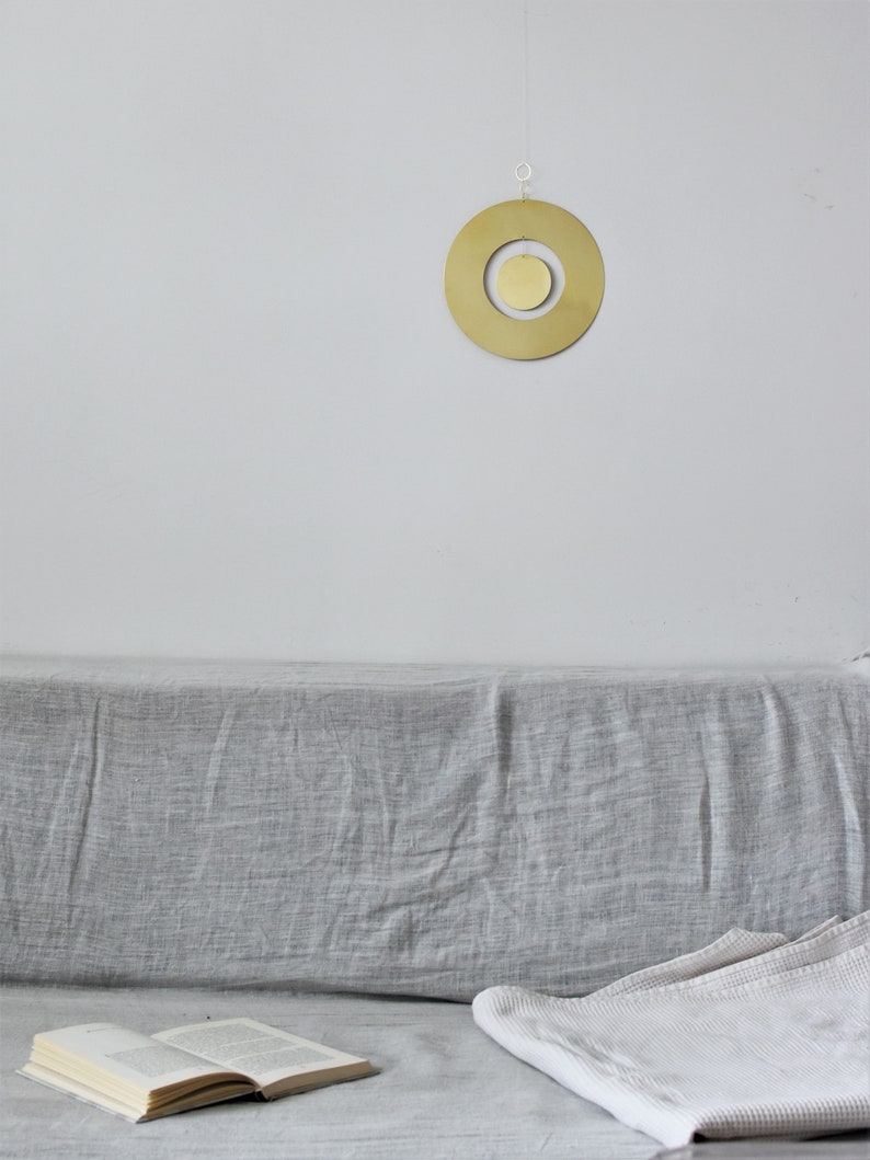 Brass Wall Decor Geometric Wall Hanging Art Midcentury Etsy