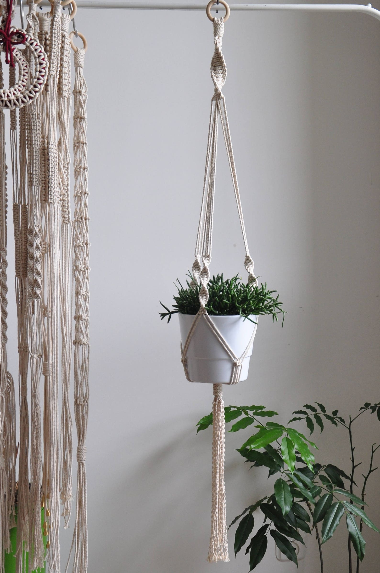 Hanging planter macrame rope plant holder macrame planter
