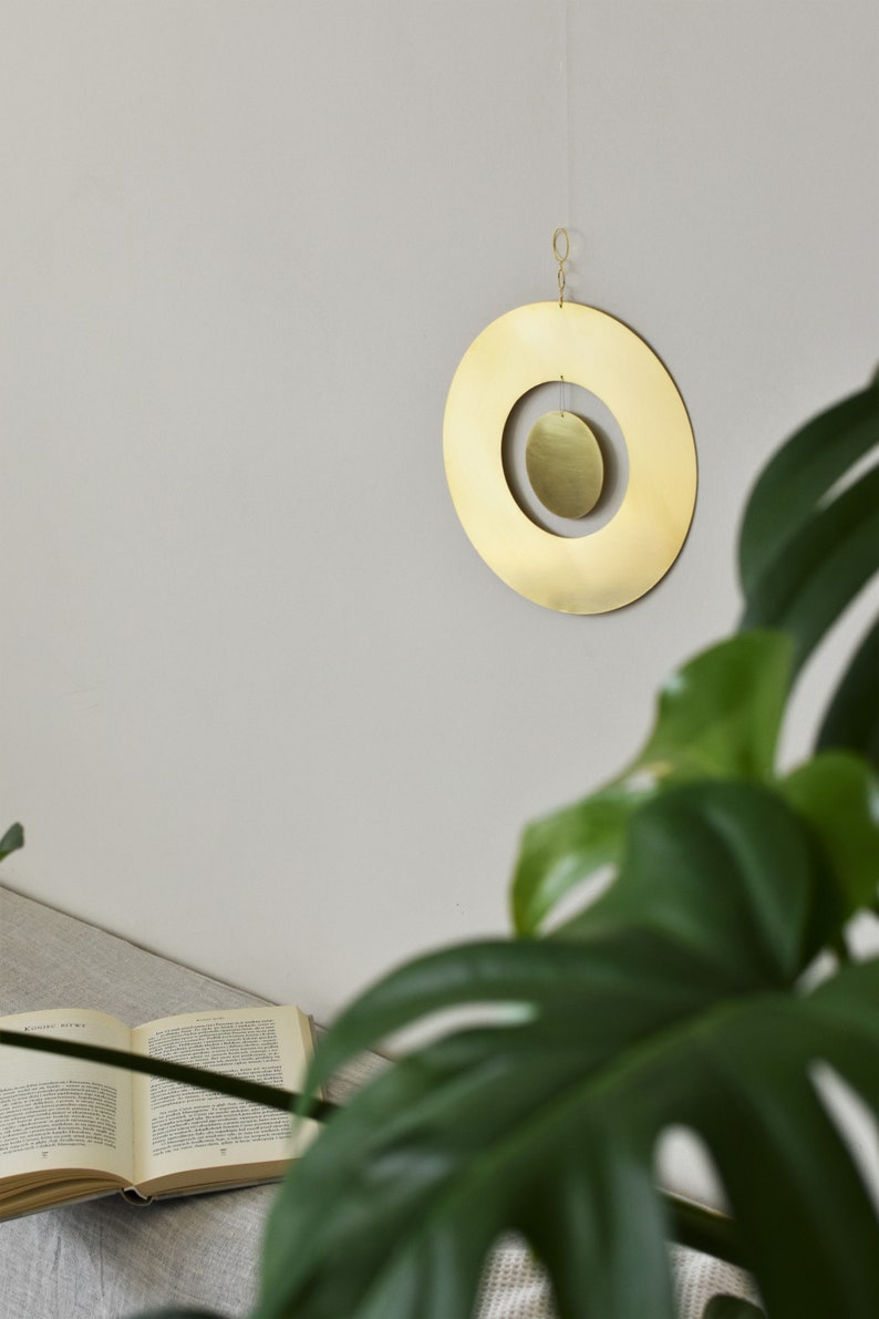 Brass Wall Decor Geometric Wall Hanging Art Midcentury Etsy