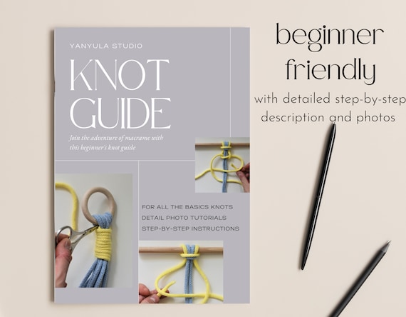 macrame knot guide, macrame knot tutorial, learn macrame knots for plant hangers and other wall hangings,  knot instructions step by step
