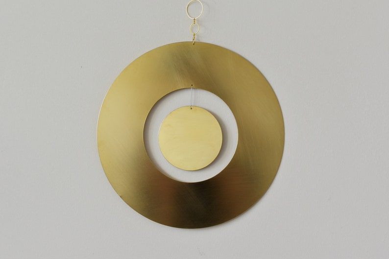 Brass Wall Decor Geometric Wall Hanging Art Midcentury Etsy