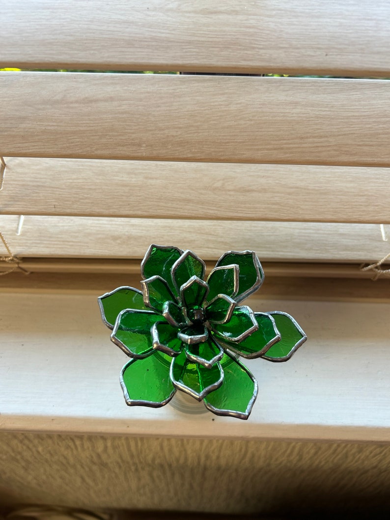 Stained Glass Succulent Tea Light Holder Gift for Him Her Xmas Gift