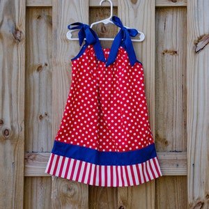 Red, White and Blue Pillowcase dress