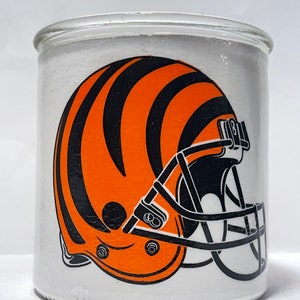 20 oz. Candle, Cincinnati, Bengals, Cincinnati Bengals, Soy Wax, NFL, Football, Man-cave, Home Decor, decoupage, football fan, Who Dey,