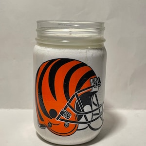 12 oz. Candle, Cincinnati, Bengals, Cincinnati Bengals, Soy Wax, NFL, Football, Man-cave, Home Decor, decoupage, football fan, Who Dey,