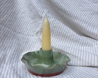 Handmade pottery candle holder