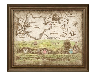 Hobbiton Landscape Printable Art Decor of Map, Lord of the Ring Printable Landscape Artwork, Wall Art, Gift, Decor, Instant Download