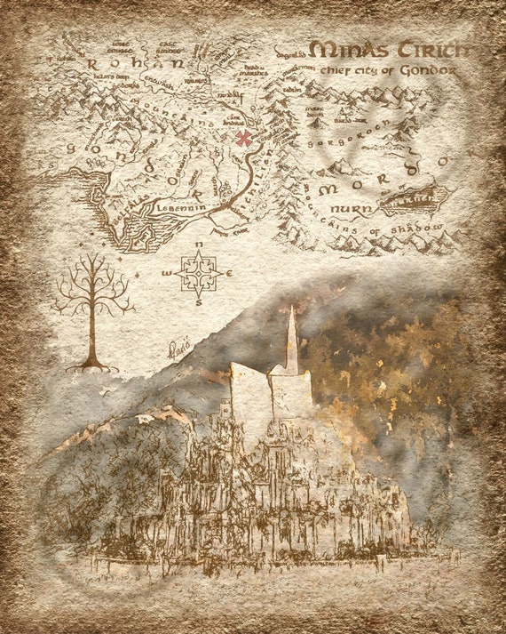 Gondor and Minas Tirith map