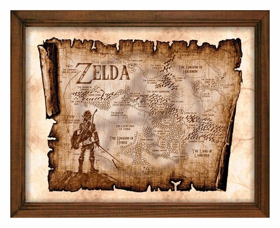The Legend of Zelda: Breath of the Wild Map Framed Art Print