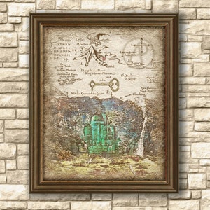 Fantasy Erebor of Thorin Map Landscape Art Decor, The Hobbit Art, Lord of The Ring Erebor Art Decor, Poster, Wall Art, Instant Download
