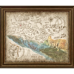 Póster artístico del mapa de Rohirrim del Abismo de Helms, mapa de Rohan, El Señor de los Anillos, decoración artística, arte de pared, regalo, póster, descarga instantánea