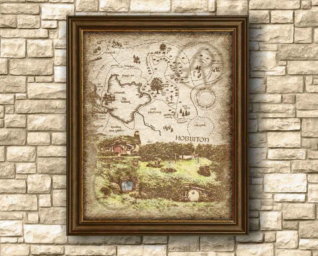 Hobbiton Map Fantasy Landscape Artwork Lord of the Ring Etsy