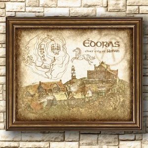 Plan de la ciudad de Edoras Descargar cartel de arte, El Señor de los Anillos Edoras - Decoración de arte de Rohan, Arte del plan de la ciudad de Edoras, Arte de la pared, Decoración, Descarga instantánea