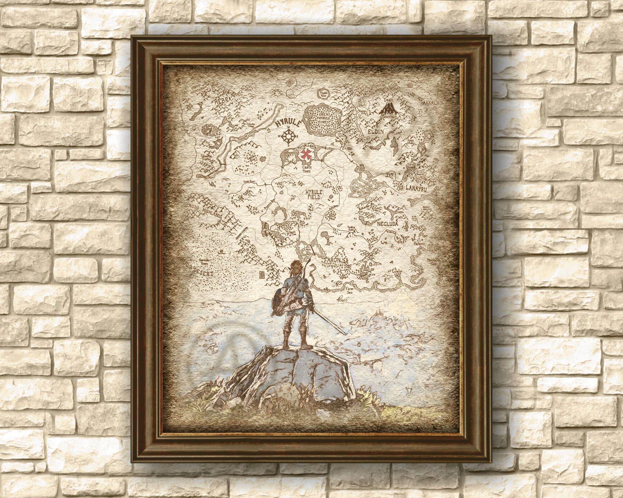 The Legend of Zelda: Breath of the Wild Map Framed Art Print