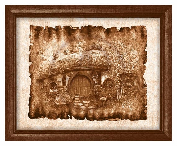 Hobbit House Art Digital Lord Of The Rings Art Drawing Art Parchment The Hobbit Art Lotr Art Wall Art Decor Lotr Printable Instant Download