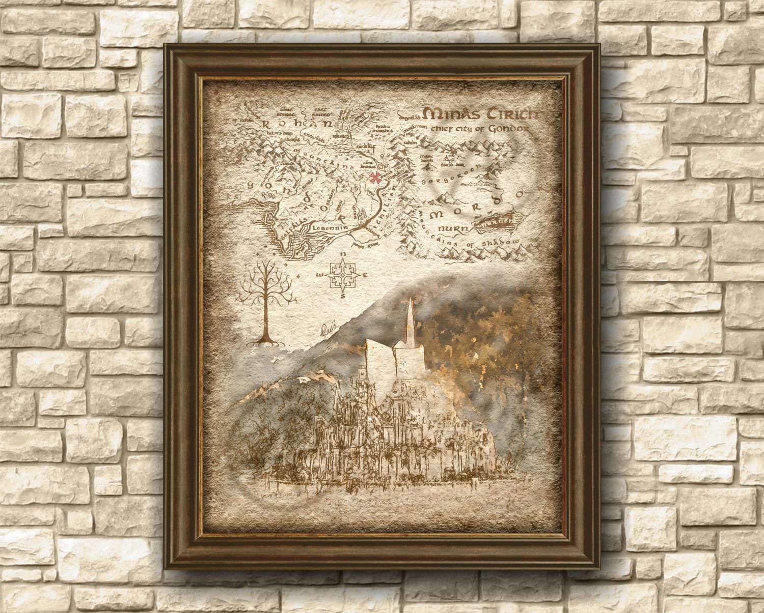 Minas Tirith beautiful landscape - view more Lord of the Rings art