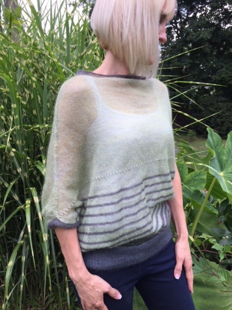 Haut dété asymétrique tricoté femme femmes taille M Mohair ...