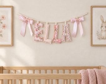 Personalized Fabric Name Banner, Puffy Letter Garland for Nursery or Birthday Decor