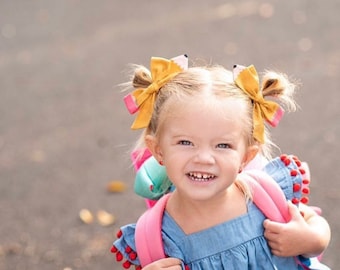 Pencil Hair Bow Clips for School Girls Trendy Pencil Hair Clips for Girls Back to School Bow Clips for Kids