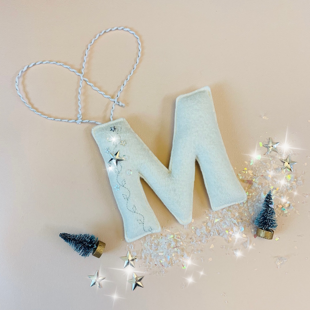 Personalized Letter Christmas Ornament, Gift Tag Letters, Custom