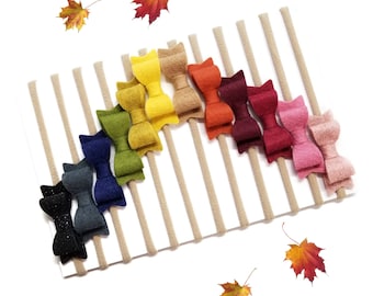 Fall Baby Girl Bows Set in Fall colors Rainbow Soft Headbands Gift for Baby Girl newborn to toddlers, Vanaguelite made in USA