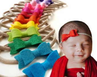 Newborn to toddlers Baby Bows and Headbands, Hot rainbow - Vanaguelite