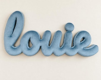 Giant Velvet Name Sign | Personalized Letters Wall Hanging for Boy Nursery, Kids’ Room & Playroom
