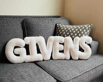Personalized Name Pillows Baby Gift Custom Name letters Nursery Decor Kids Room, ALL Capital letters