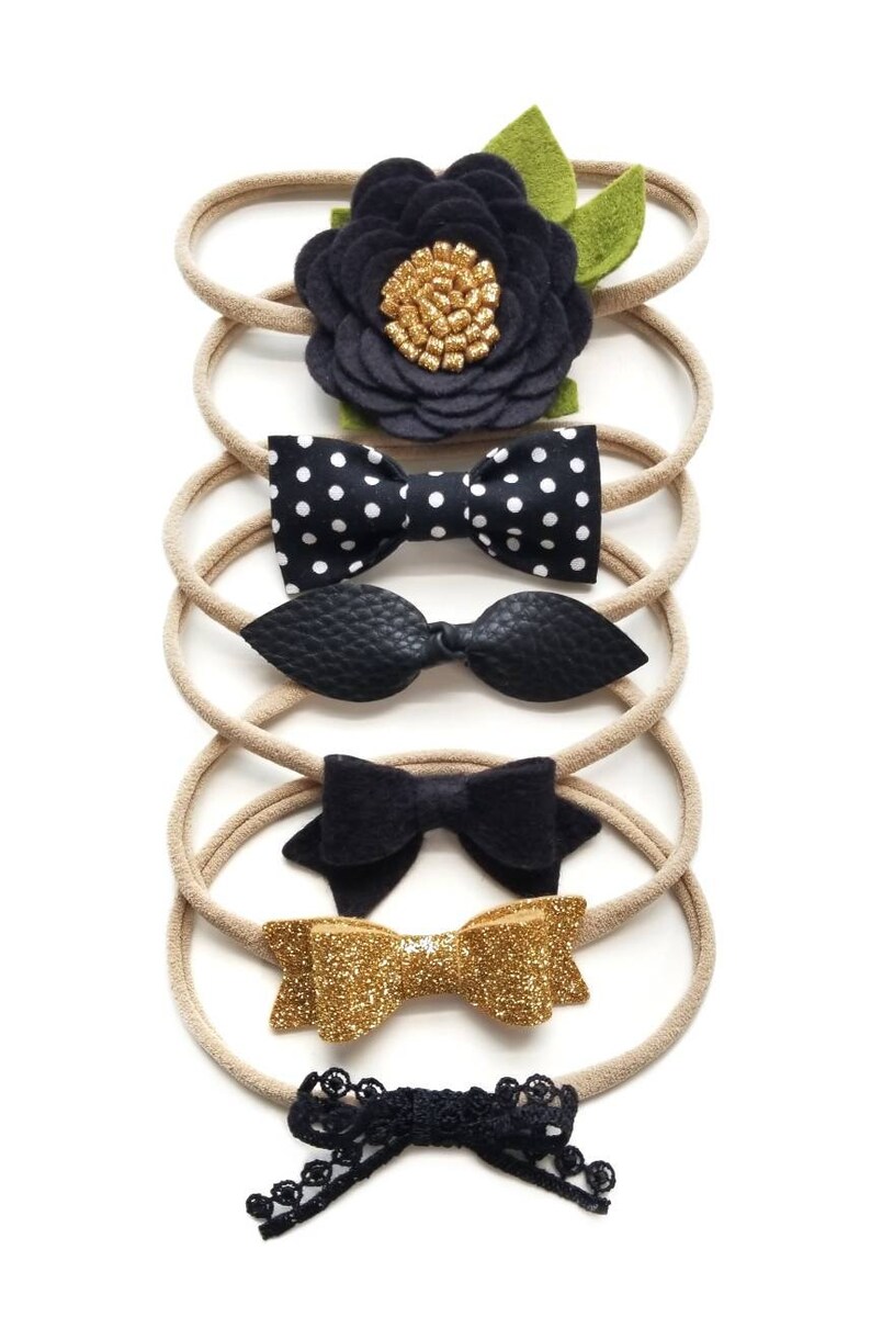 Baby headbands The Perfect Neutrals in Black black Etsy