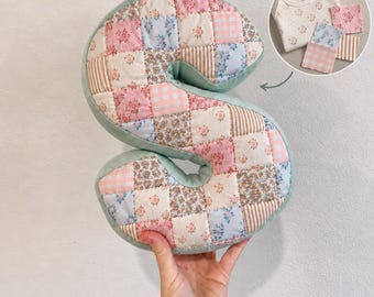 Baby Clothes Memory Letter Pillow, Custom Quilted Initial Keepsake, nursery decor, kids room decor