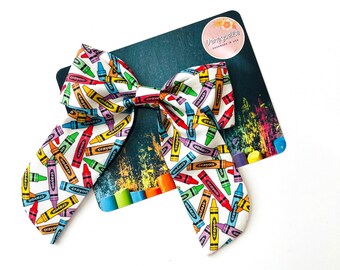 Back to school Crayons hair Bow Schoolgirl hair accessories First day of school bows Hair Clip, Choose Style