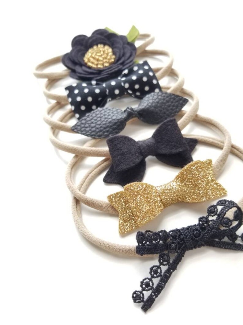 Baby headbands The Perfect Neutrals in Black black Etsy