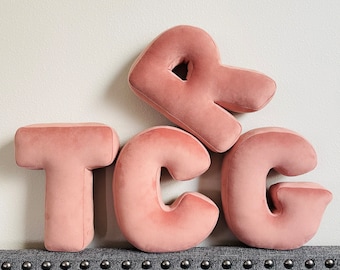 Velvet Letter Pillow Custom Alphabet Initial Cushion Home Decor Baby Gifts Luxe Upholstery Velvet