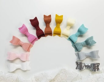 Fall Winter Baby Mini Bows on Hair Clips Comfortable and Cute Baby Gifts Everyday Wear Special Occasions Rainbow Set of 12 Alligator clips