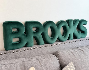 Personalized Name Pillows, ALL CAPS Custom Name Letters, Room Decor, Velvet or Corduroy