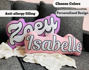 Custom Pillows with Name for Nursery Decor Custom Letter Name pillows for baby shower gifts kids' bedroom home interior design