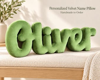 Personalized Baby Name Pillow – Custom Velvet Letter Cushion – Nursery Decor – Baby Shower Gift – Kids Room Name Sign