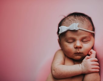 Baby Girl wool felt bow, super soft nylon headbands, baby hair accessories, infant headbands.