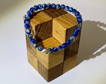 Natural K2 Stone 6mm  Bracelet with Sterling Silver Accent