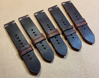 Italian  Brown Pull Up Calf Leather Strap 22mm - 80/120mm