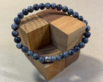 Natural 6mm Labradorite  Bracelet with Sterling Silver Accent